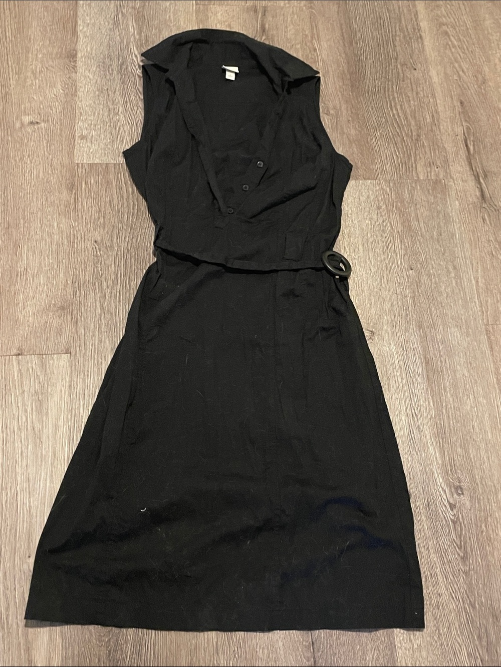 Merona Black Sleeveless V-Neck Belted Dress
